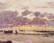 尤金 布丹 : The Shores of Sainte Adresse at Twilight